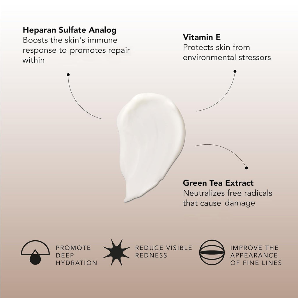 Senté Dermal Repair Facial Cream | Nourishing for Rosacea, Sensitive Skin, & Post-Procedure | Hydrate & Soothe| with Patented HSA, Vitamin E & Green Tea Extract | 1.7 Fl Oz