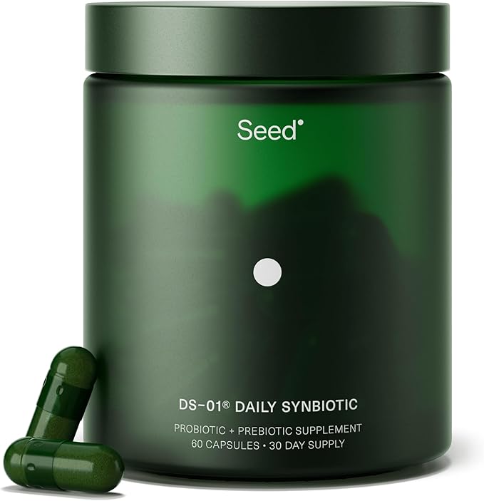 Seed DS-01 Daily Synbiotic - Prebiotic and Probiotic for Women & Men - Digestive Health, Gut Health, Immune Support, Bloating & Constipation Relief - Vegan & Shelf-Stable - 30-Day Starter (60ct)