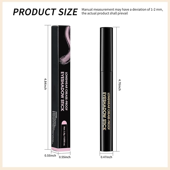Erinde Waterproof Cream Eyeshadow Stick, Bright Pink Matte Eye Shadow Sticks, Cream to Powder Eyeshadow Crayon, Buildable & Blendable Long-Lasting Eye Shadow Stick, Vegan & Cruelty-Free, 05