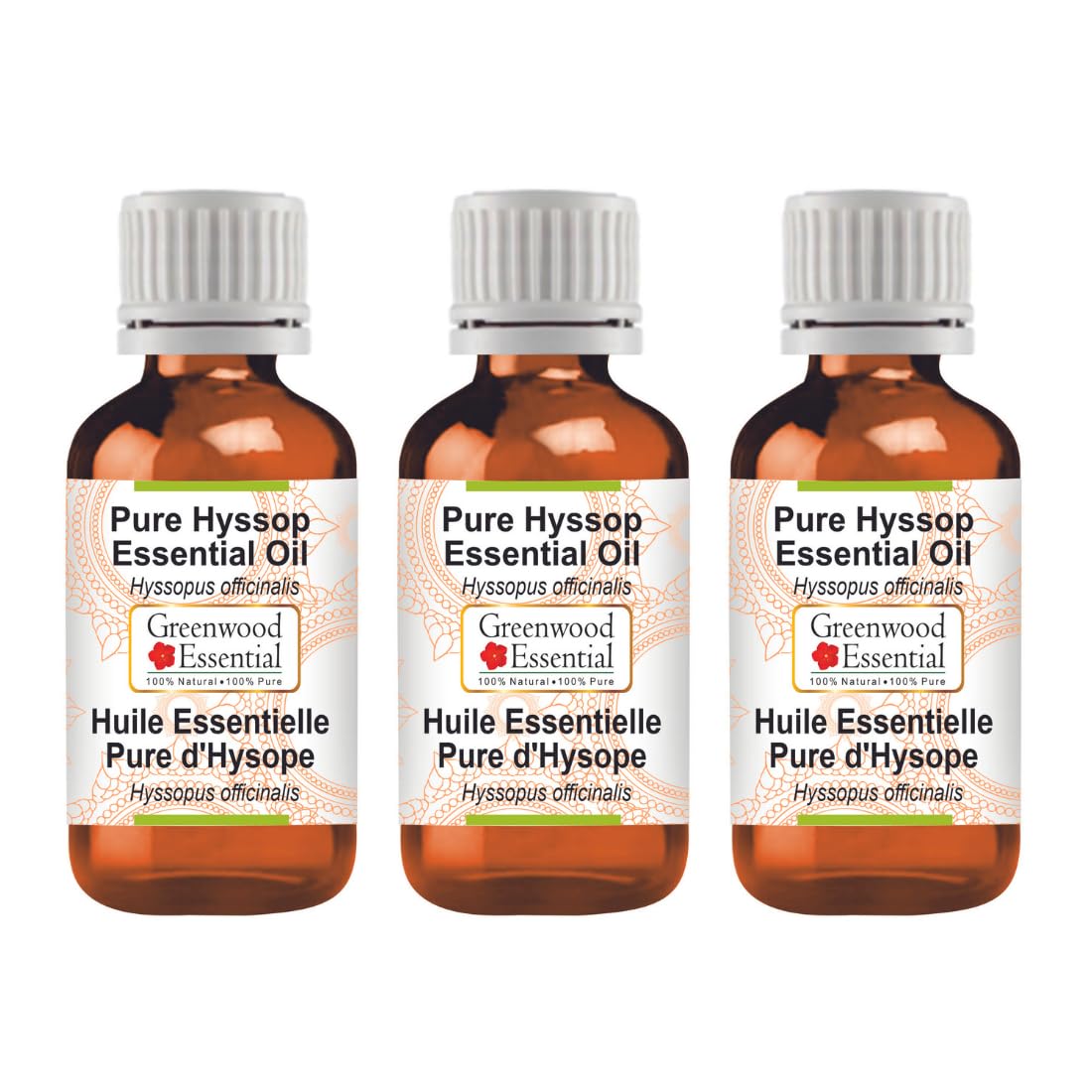 Greenwood Essential Pure Clementine Essential Oil (Citrus Clementina) Steam Distilled (Pack of Three) 100ml X 3 (10.1oz)