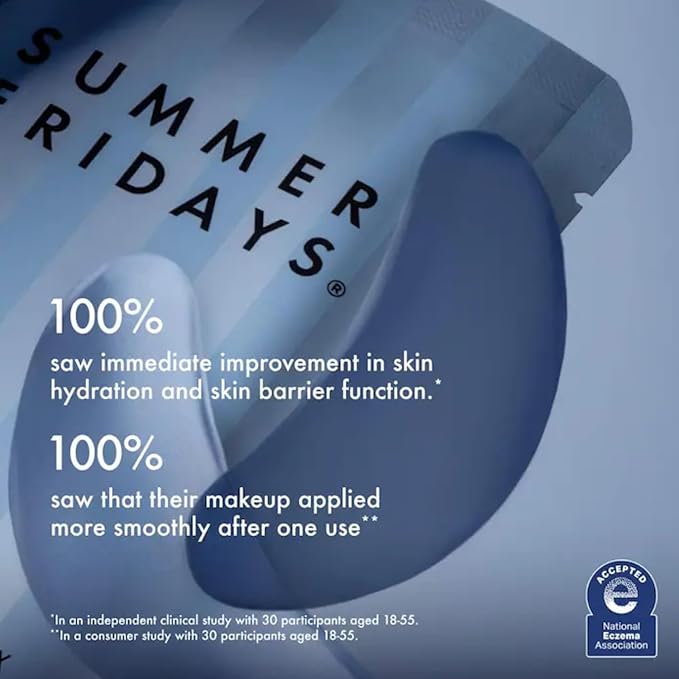 Summer Fridays Jet Lag Hydrating Eye Patches - De-puffing Hydrogel Under Eye Masks with Hyaluronic Acid, Caffeine + Peptides - Soothing + Refreshing At-Home + Travel Skin Care (6 Pairs)