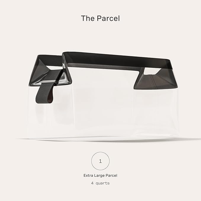 Cadence Parcel - Clear Travel Kit with Zipperless Magnetic Closure - Ink, Extra Large - Durable, Leak-Resistant and TSA Approved Toiletry Bag - Modular Organization - Recycled TPU (4 Qt)
