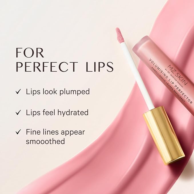 MZ SKIN Volumizing Lip Perfector | Plumping & Hydrating Lip Gloss with Peptides and Caffeine for Fuller, Smoother Lips, 3 mL /.10 oz