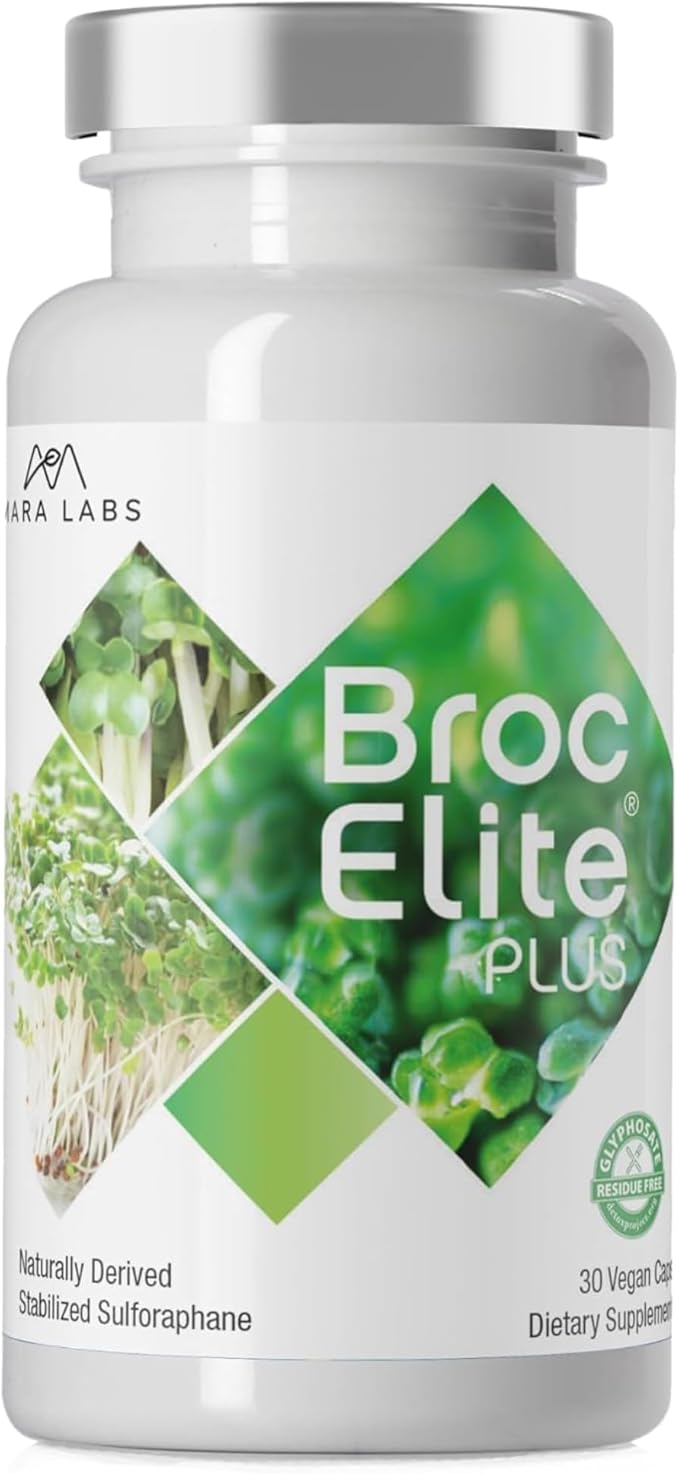 Mara Labs BrocElite Plus | Stabilized Broccoli Sulforaphane Supplement | Glyphosate Residue Free Certified – Third-Party Tested | 30 Vegan Capsules