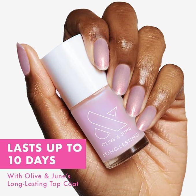 Olive & June Long Lasting Nail Polish, Pink Goldfish Pink Iridescent