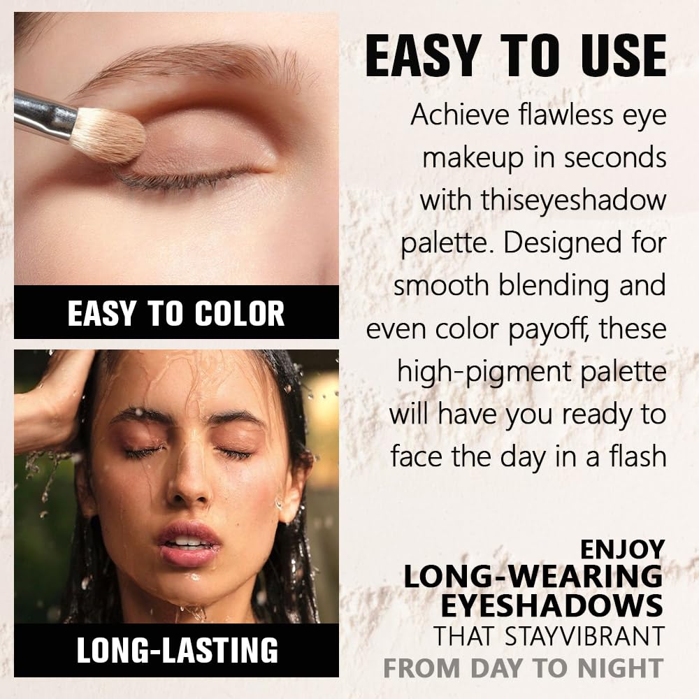 CAKAILA Single Nude Gold Brown Shimmer Eyeshadow,Bright Intense Monochrome Eye Shadow,Apply Makeup Easily,Glitter Pressed Powder Single Eyeshadow,24 Hour Eye Makeup Longwear Waterproof