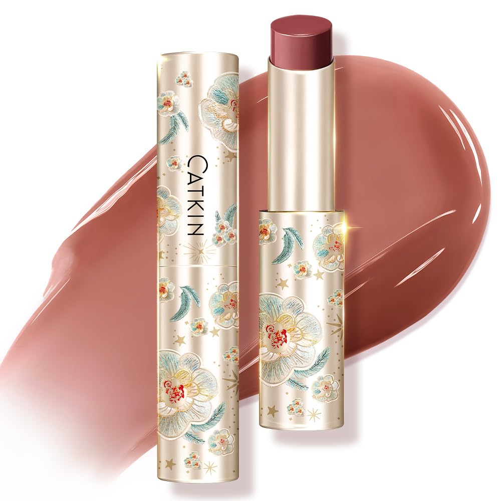 CATKIN Glossy Lip Balm Ultra Hydating Glow Lip Tinted Jelly Plumping Melting Balm Shea Butter Repair Soothing For Dry Lips 0.12 oz C08 MAPLE