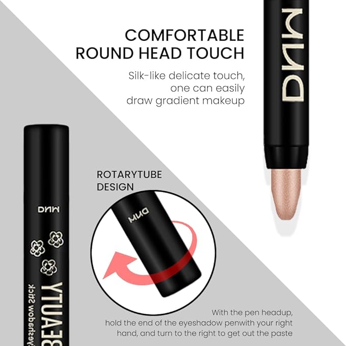 evpct 2Pcs Caramel Matte Cream Eye Shadow Brightener Sticks Set