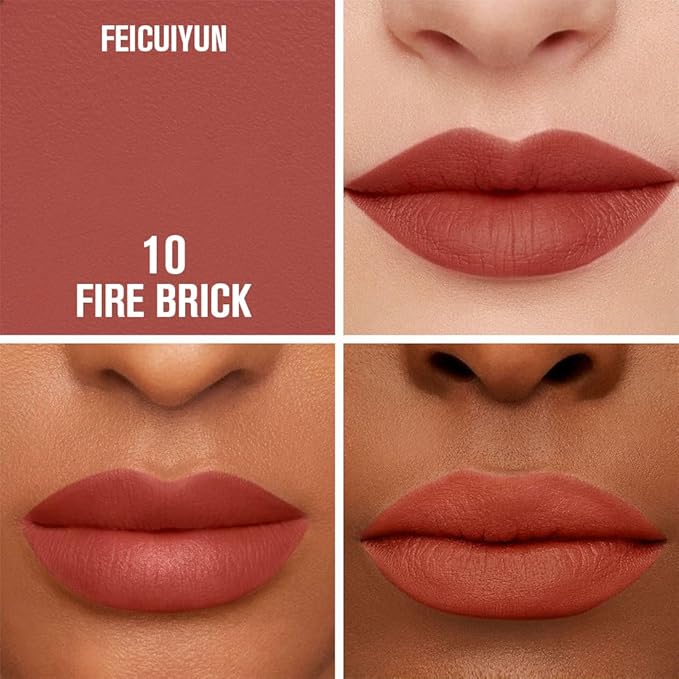 FeiCuiYun Matte Calligraphy Liquid Lip Liner Lipstick Pencil, Fire Brick Long-Lasting Transfer-Proof Lip Stain, Lightweight Lipstick, Sheer Buildable Color, Fades to a Natural Wash of Colors