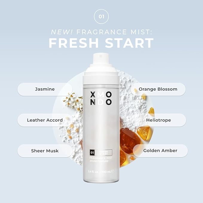 XMONDO 01 Fresh Start Fragrance Mist - Lightweight Hair & Body Perfume Mist with Hyaluronic Acid & Squalane, Fresh Clean Scent, 3.4 fl oz / 100 mL