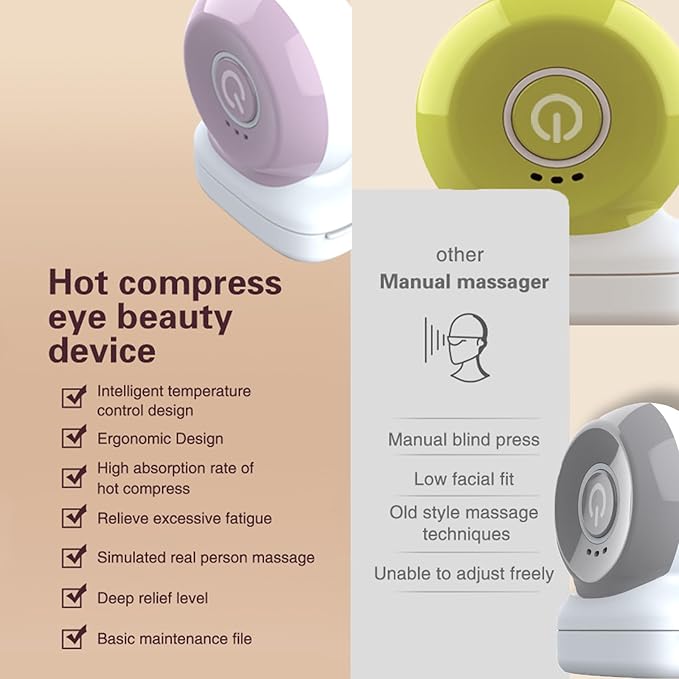 Eye Lift Wand, Eye Massager with Heat and Vibration for Dark Circles, Puffiness, Fine Lines/Wrinkle, Crow's Feet and Bags Under Eyes (Purple)