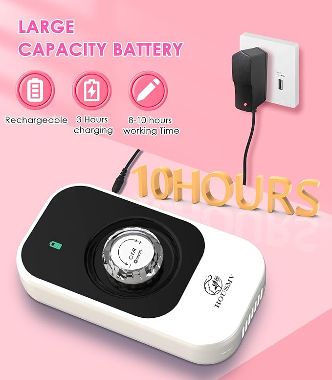 Portable Nail Drill Electric File: Professional Rechargeable E-File Machine
