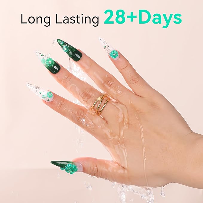 Makartt 3D Nail Gel, 15g Tinsel Green Sculpting Gel Glue for Drawing