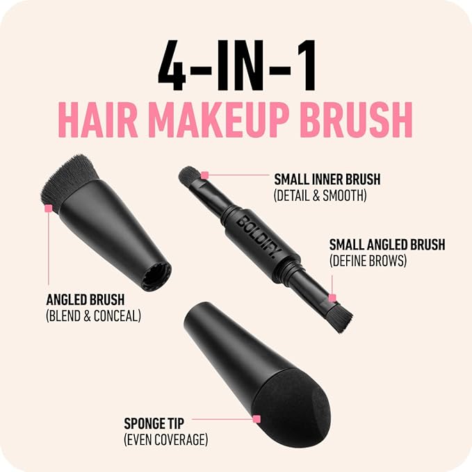 BOLDIFY Hairline Powder Brush, Root Touch Up Brush Applicator – Four-Ended