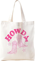 Zeghk Howdy Western Canvas Tote Bag For Women, Boots Bag Western Cowgirl Gift Long Live Cowgirls Gifts Bags, Shopping Bag Reusable Grocery