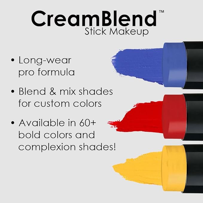 Mehron Makeup CreamBlend Stick | Face Paint, Body Paint, & Foundation Cream Makeup | Perfect for Halloween.75 oz (21 g) (Monster Grey)