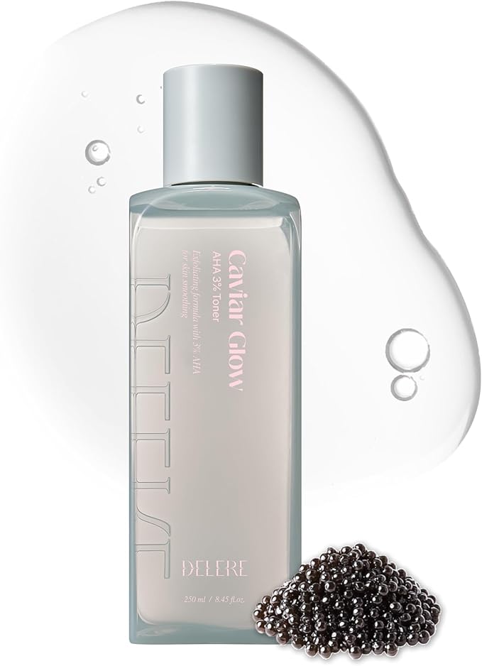 Caviar AHA 3% Glow Toner, Radiance Skin, Collagen Exfoliating Glowing
