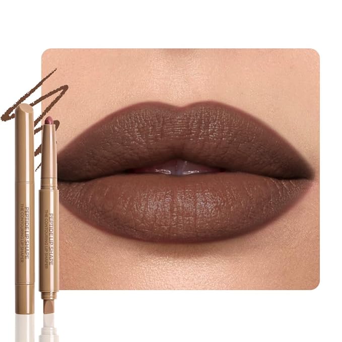FeiCuiYun Matte Crayon Lip Liner Pencil, Smoky Taupe Lip Liners Lipstick For Women, Plump Creamy Formula With Silicone Smudger for Define Contours & Sculpting Lip, Cruelty-Free, 0.75g/0.026oz