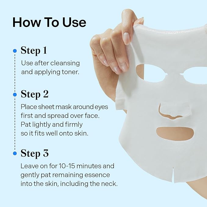 Torriden DIVE IN Hyaluronic Acid Facial Mask (10 sheets) | Deep Hydration Korean Face Sheet Mask | Panthenol & Allantoin | Korean Skincare Mask