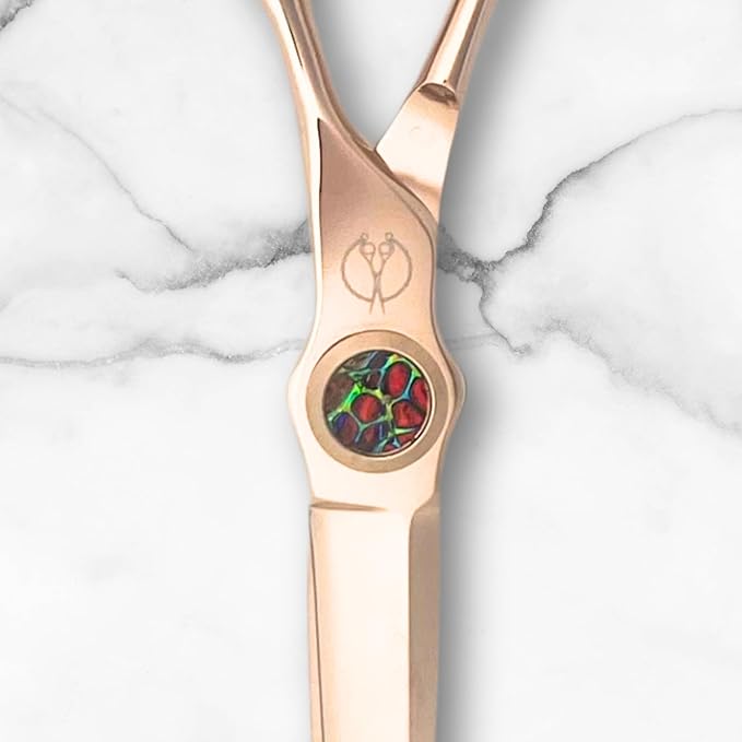 6 Inch Gold Hair Cutting Shears - VG-10 Stainless Steel With Gold Titanium Finish - Designed for Professional Users (Set of Hair Shears)