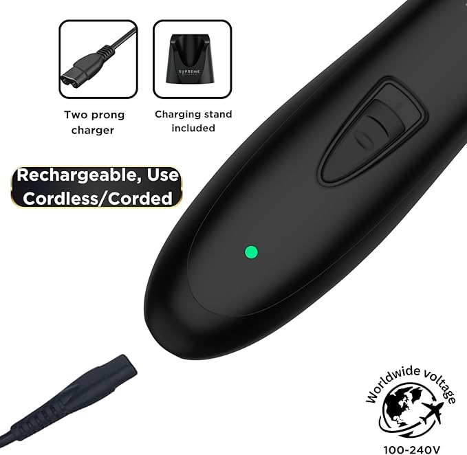 Supreme Trimmer Professional T Shaper | Cordless Hair & Beard Liner for Men | Low Noise, Precision Edger Clippers | Ideal for Sensitive Skin, Kids & Elderly | Barber & Home Use