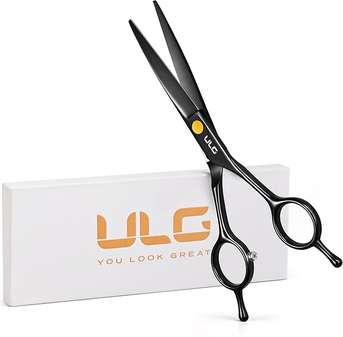 Hair Cutting Scissors, ULG Professional Hair Scissors 6.5” Black