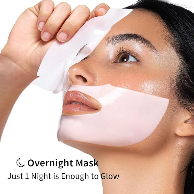 Sokgo Low Molecular Weight Collagen Overnight Hydrogel Mask, Enhances Skin Elasticity, Reduces Pores, Transforms from White to Transparent Upon Absorption Skin Care Treatment