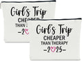 2 PCS Girls Trip Gifts Favors 2026 Girls Weekend Gifts for Women Bestie Gifts Friend Gifts Girls Trip Favors for Sister Her Best Friend Friendship Holiday Vacation Makeup Bag Weekend Bags for Women