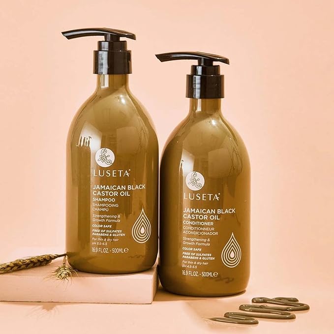 Luseta Castor Oil Shampoo and Conditioner Set for Thinning Hair