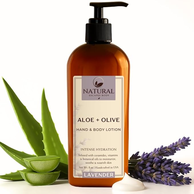 Natural Escapes Lavender Hand & Body Lotion for Dry, Sensitive Skin, 8oz