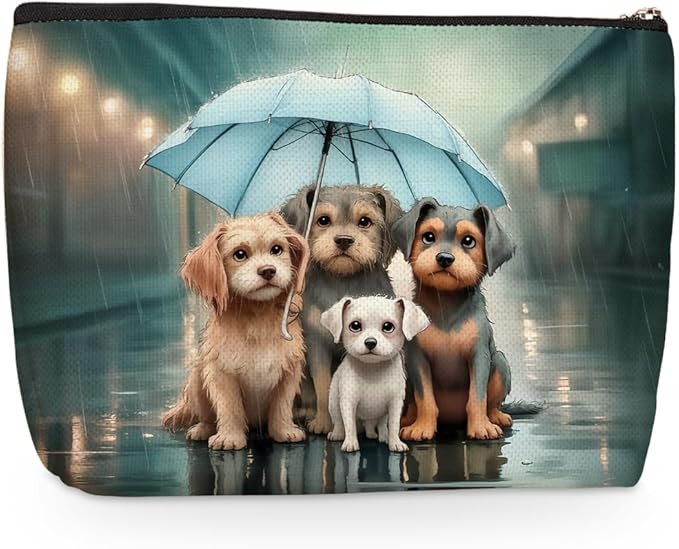 Cute Dog Makeup Bag, Dog Gifts Travel Makeup Case Cosmetic Bags for Women, Portable Pouch Purse Travel Essentials Toiletries Accessories, Christmas Birthday Gifts for Women