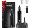Selouj Ear and Nose Hair Trimmer for Men, 2026 Professional Painless USB Rechargeable Eyebrow & Facial Electric Hair Trimmer for Men Women, Powerful Motor, Dual Edge Blades, IPX7 Waterproof, Cool Gray