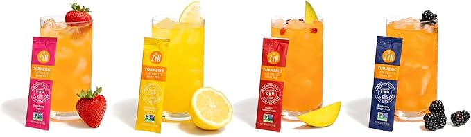 ZYN Turmeric & Electrolyte Packets for Hydration, Variety Pack, 24 Ct