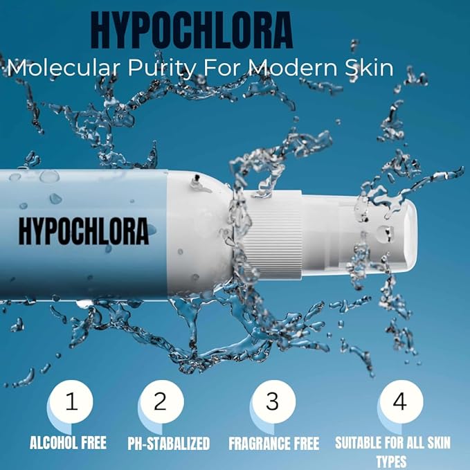 Hypochlora Hypochlorous Acid Face Mist – Gentle Facial Spray for Hydration & Soothing, Alcohol-Free Daily Skincare Refreshing Mist, Sensitive Skin Safe, 4 fl oz