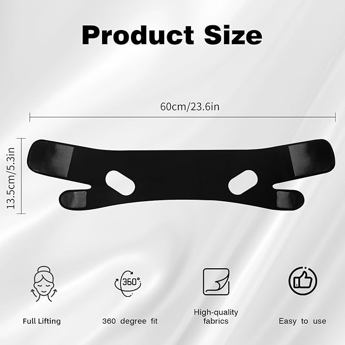 Juskaa Chin Strap for Sleeping,Adjustable Chin Strap,Jaw Strap,Black,L