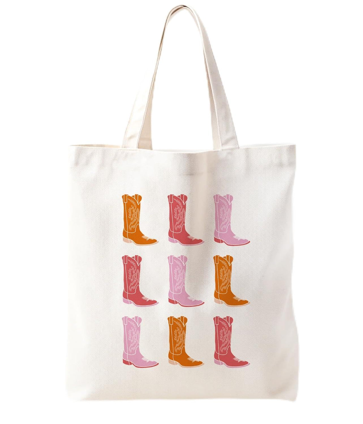 Zeghk Western Cowgirl Boots Canvas Tote Bag For Women, Western Boots Bag Cowgirl Gifts For Women, Shopping Bag Canvas Bags With Handles