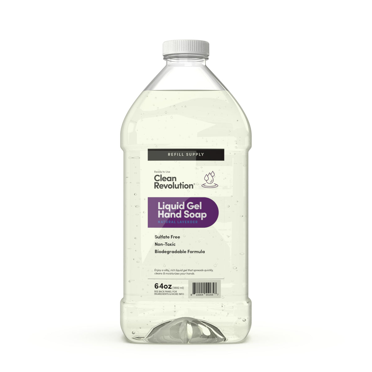 Clean Revolution Liquid Gel Hand Soap Refill with Real Essential Oils – Sulfate-Free Gel Hand Wash, Moisturizing Bulk Refill, Non-Toxic Formula, Made in the USA(Natural Lavender) 128 Fl Oz, 4 Pack
