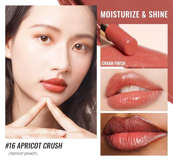 Oulac Moisture Nude Red Lipstick for Women, Hydrate Tinted Lipstick for Mother's Day, Tinted Lip Balm for Dry Lips, Juicy Look, Glossy Finish, Vegan, Cruelty-Free (16)