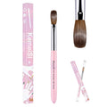 KEMEISI Acrylic Nail Brush Size #16, 100% Pure Kolinsky Nail Art Brushes for Acrylic Application, Sturdy Starry Handle Oval Shaped Nail Design Tools for Professional Manicure DIY, Pink