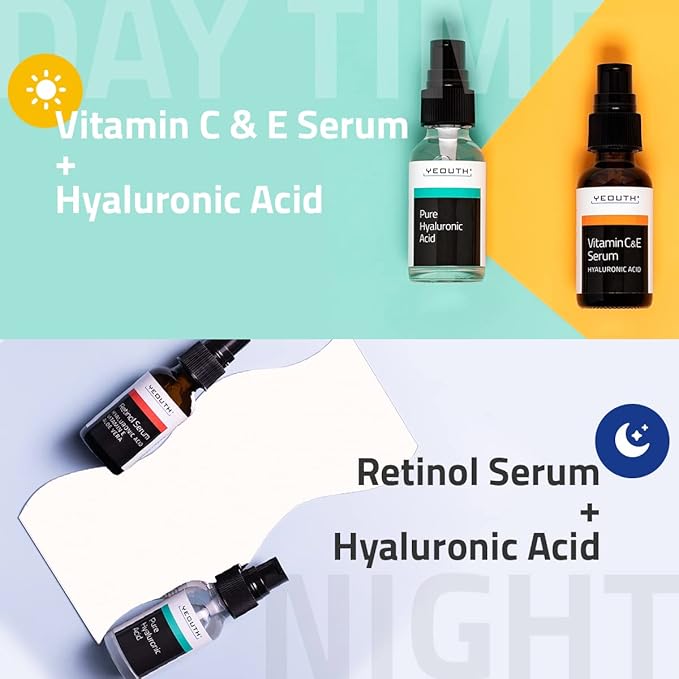 YEOUTH Skincare Set for Appearance of Uneven Skin Tone and Dryness, 3x1oz