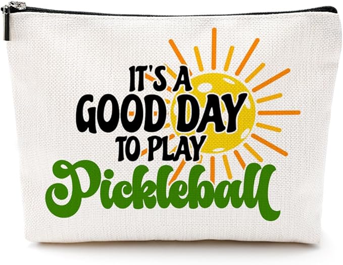 CQM Pickleball Gifts Makeup Bag Pickleball Accessories Cosmetic Bag Pickleball Zipper Pouch Pickleball Lover Gifts for Girls Women Pickleball Fans Player Coach Sister Friend Christmas Birthday Gifts