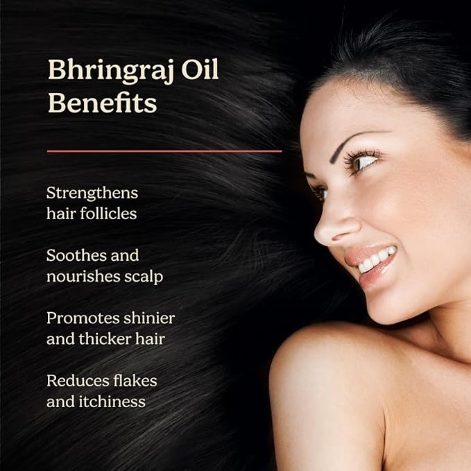 Life & Pursuits Bhringraj Hair Oil, 6.8 Fl Oz – Ayurvedic Hair Growth Oil for Men & Women, Natural Scalp Oil for Hair Fall, Dry Itchy Scalp, Frizzy Curly Hair, Weak Roots, Rosemary, Amla & Tea Tree