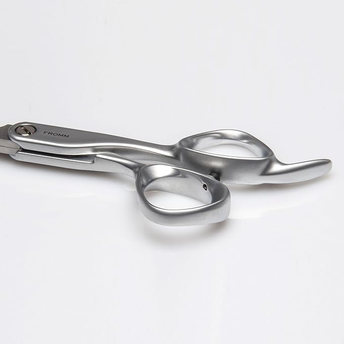 Fromm Transform 5.75" Hair Cutting Shears for Wet & Dry Hair, Matte Silver Japanese Steel Scissors with Beveled Blade for Experienced, & Professional Stylists, Cosmetology & Salon Supplies