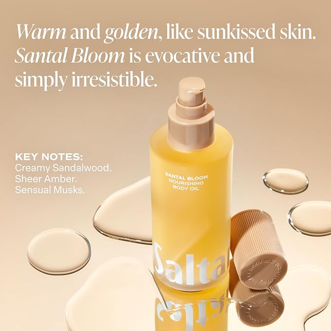 Saltair Nourishing Body Oil | Lightweight Body Glow | Santal Bloom, 4 oz