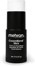 Mehron Makeup CreamBlend Stick | Face Paint, Body Paint, & Foundation Cream Makeup | Perfect for Halloween.75 oz (21 g) (White) | Made in the USA