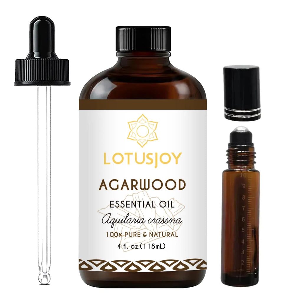 LOTUSJOY Agarwood Essential Oil, for Diffuser, Meditation, Home DIYs - 4 Oz