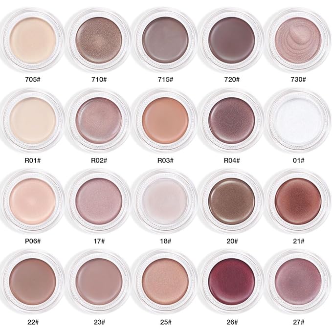 Single Nude Cream Eye Shadow,Putty Matte Natural Monochrome Eyeshadow Palette,Waterproof,Long Lasting Naturing-Looking,Vegan & Cruelty-Free,23