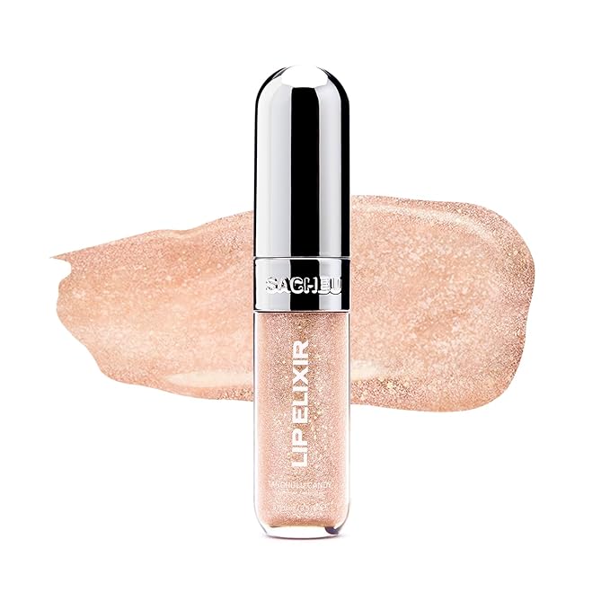 Sacheu Lip Elixir Hydrating Lip Gloss, High-Shine, Tanghulu Candy