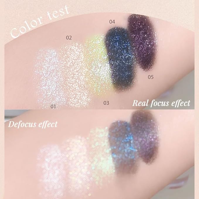 FeiCuiYun Dark Purple Cream Glitter Shimmer Metallic Eyeshadow Palette Makeup Halloween Birthday Party Wear, Natural Single Mini Instant Holographic Eyeshadow For Women, Sombras Crema Para Ojos