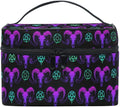 MNSRUU Makeup Bags, Goth Skull Makeup Organizer Bags Toiletry Bag Box Travel Cosmetic Bag Make Up Train Case for Women Teen Girl Ladies